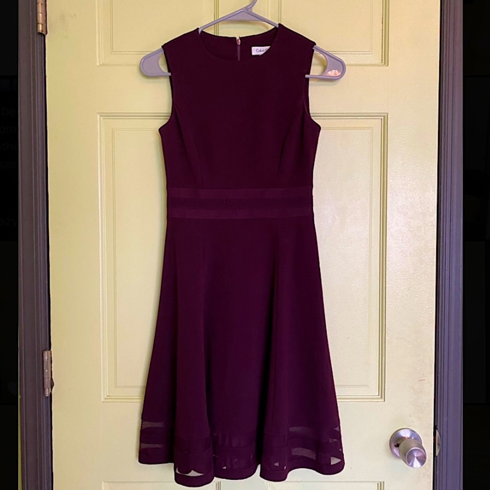 Calvin Klein Women's Sleeveless Round Neck Fit and Flare Dress